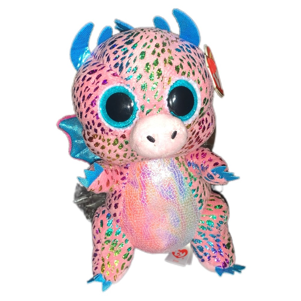 Ty Stuffed Dragon - Pink and Blue